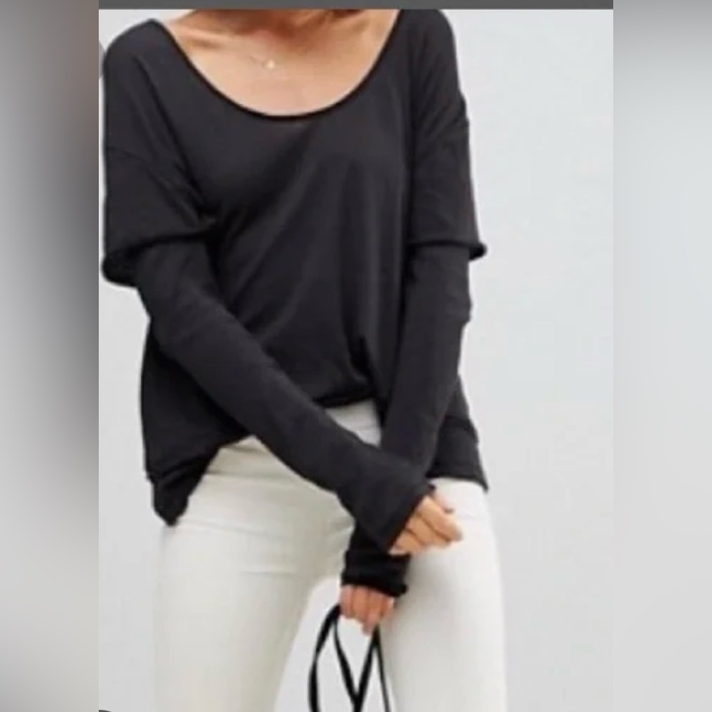Free People we the free magic tee in black